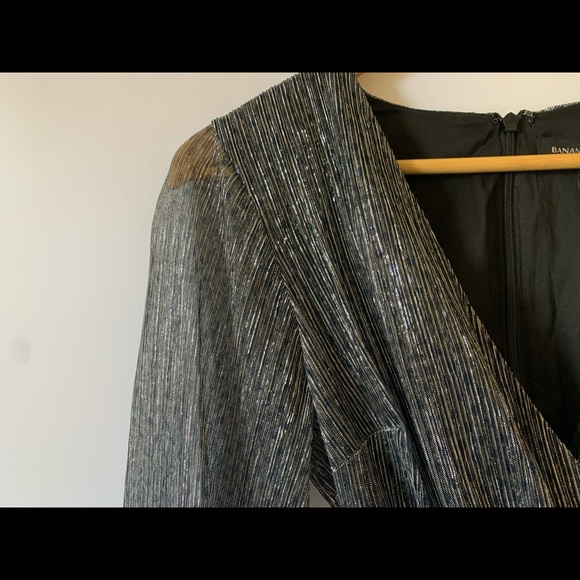 Banana Republic Metallic Faux Wrap Dress -NWT - Picture 10 of 11